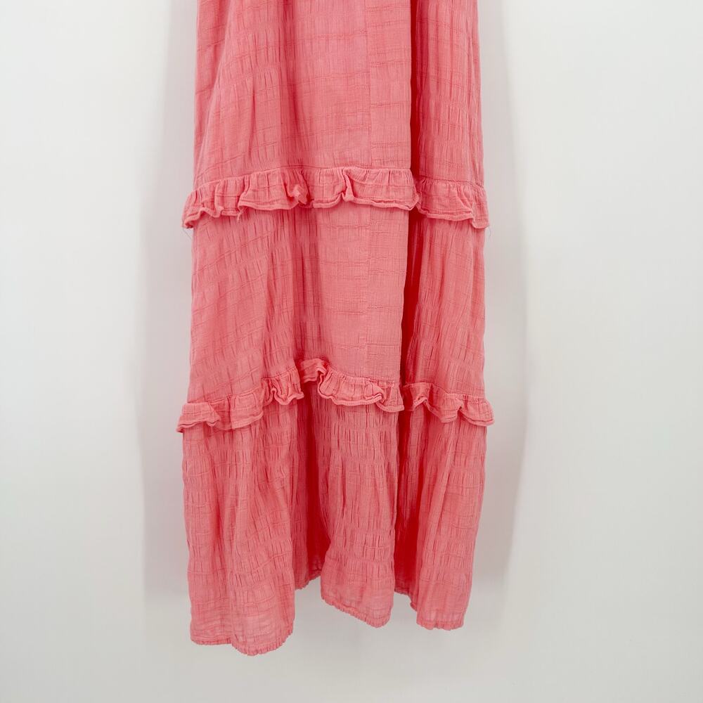 Betsey Johnson Lovely Layers Maxi Dress Pink Tiered Ruffle Cotton Womens Size S - Picture 11 of 13